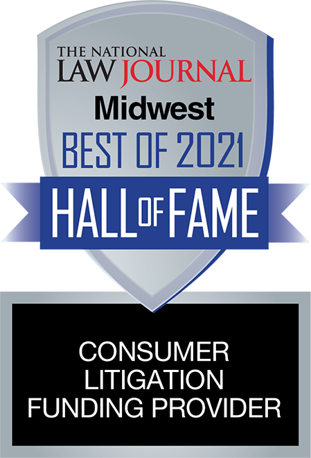 The National Law Journal Midwest Best of 2021 Hall of Fame Consumer Litigation Funding Provider